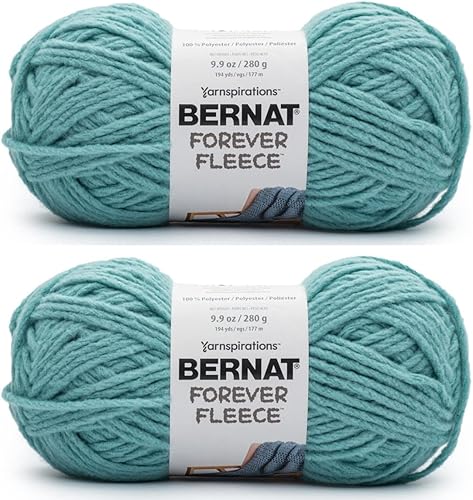 Miniatura 1 de Bernat Forever Fleece Lana de poliéster, paquete de 2 unidades de 9.9 oz (280 g), 6 supervoluminoso, 194 yd, para tejer con dos agujas o aguja de