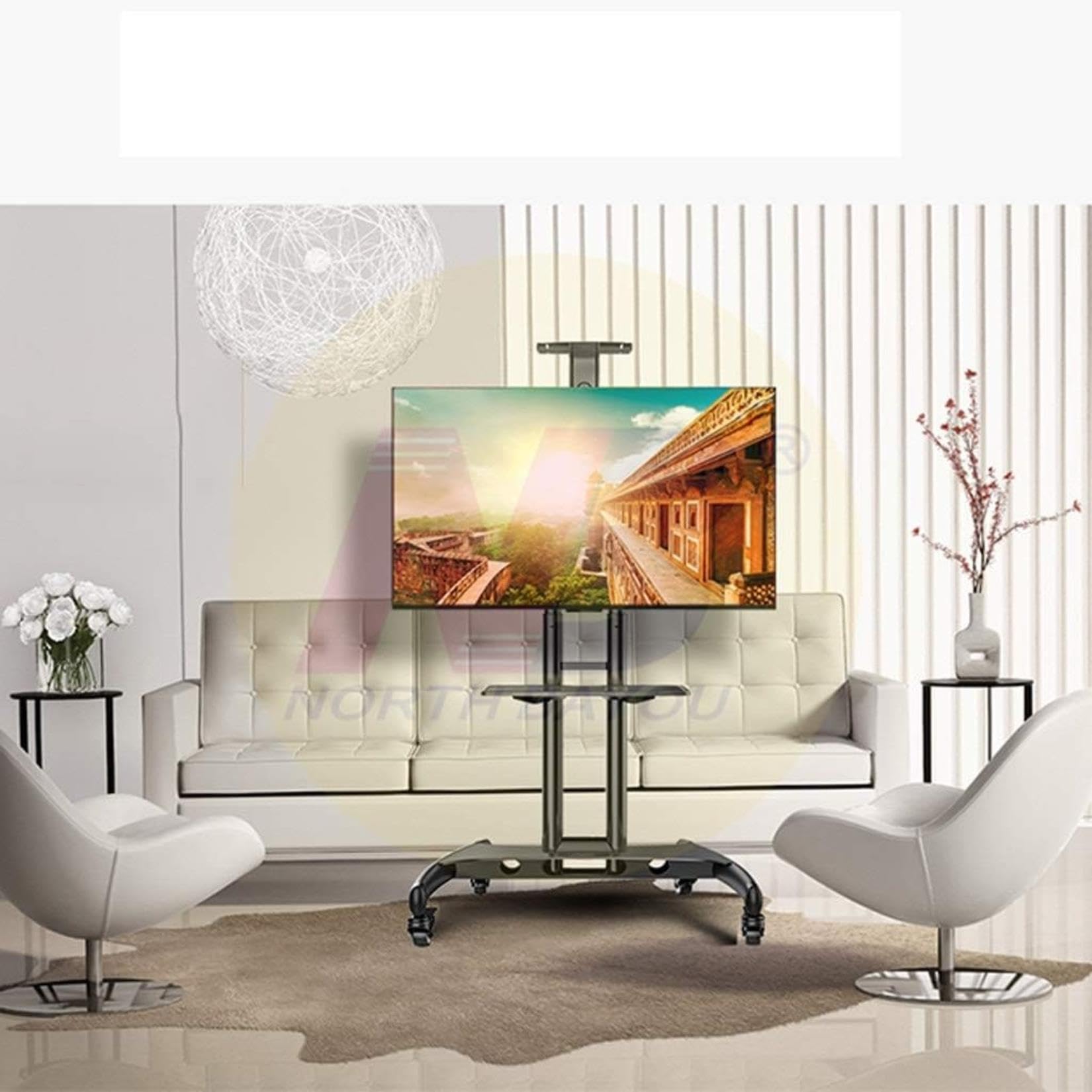 Supporto TV da Pavimento, Supporti per TV da soggiorno Supporto per TV Supporto mobile per appendere un carrello da terra per una macchina per TV da 32-65 pollici Supporto per TV ad angolo
