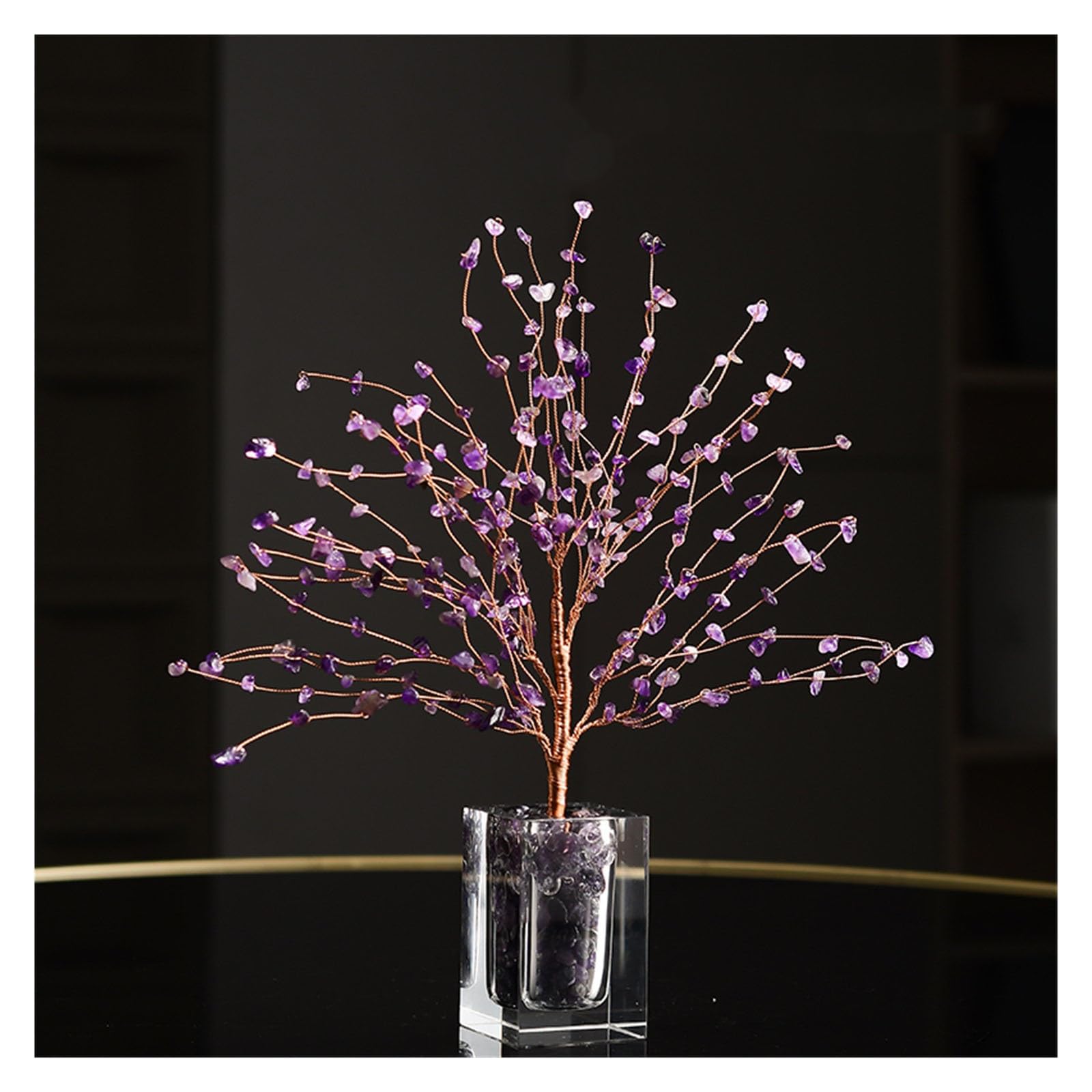 Arbre chanceux en cristal violet pour attirer la bonne chance