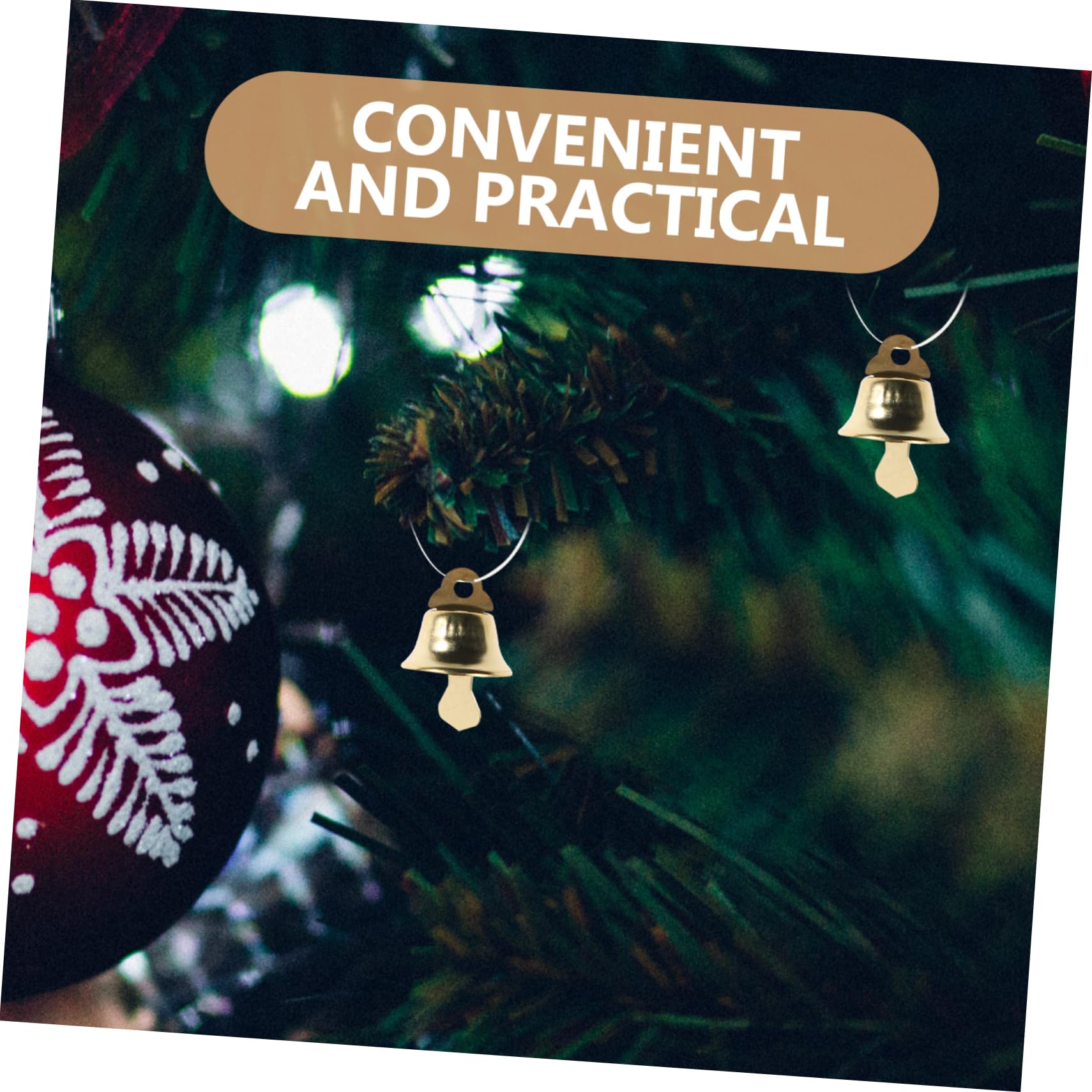 VALICLUD 120pezzi Mini Ciondolo Forma di Campana di Natale Pendente Dorato Accessori Fai da Te per Campanelli Eolici Ornamento Decorazione per Albero di Natale