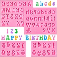 Vista 13 de 3 moldes de silicona para letras, moldes antiadherentes para fondant de números y letras para chocolate, dulces, decoración de pasteles, decoración