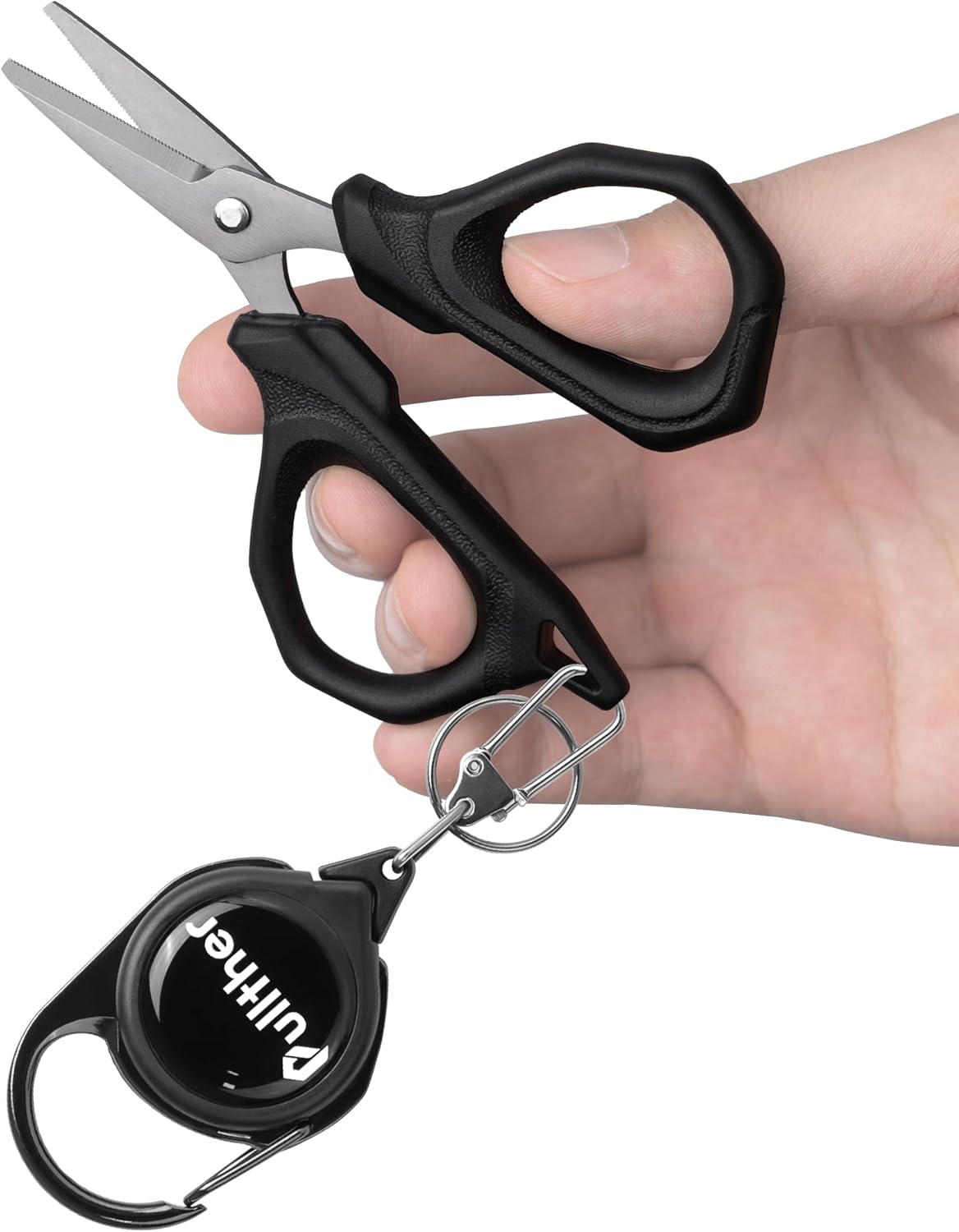 4.6" Fishing Scissors,Fishing Line Cutter for Braided Fishing Line,Fishing Gear with Tool Retractor,Non-Slip Grip Small Scissors for Saltwater