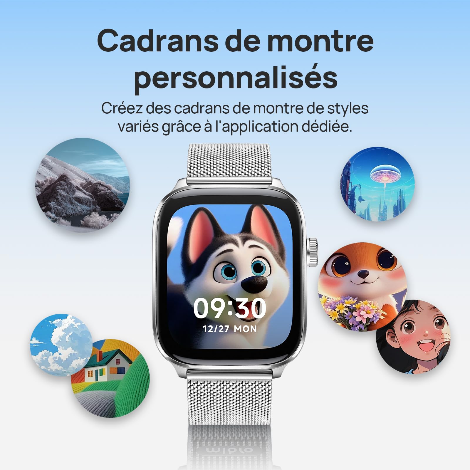 Mibro Fit Montre Connectée Homme Femme 1,75" AMOLED, Assistant Vocal | 150+ Sports (Padel, GPS Course), 8 Jours Autonomie, Étanche 5ATM, Suivi Sommeil & Fitness, Santé pour Android iOS(Argenté)