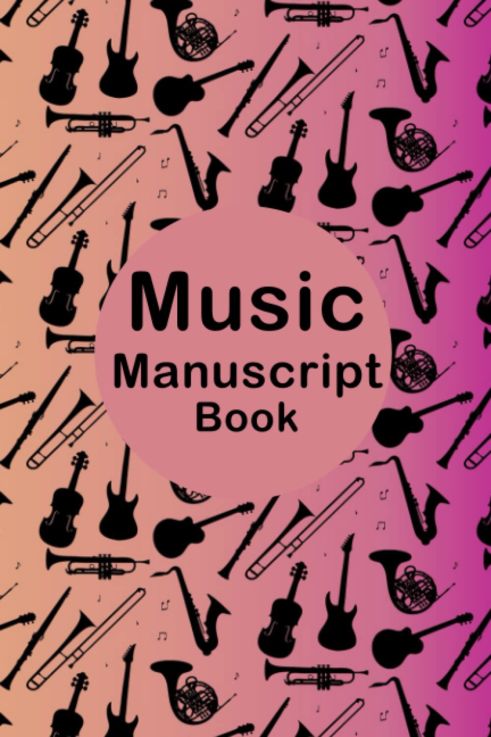 Music Manuscript Book A5: Music Notebook - Wide Staff for composers and songwriters | 12 Staves Per page | 110 pages