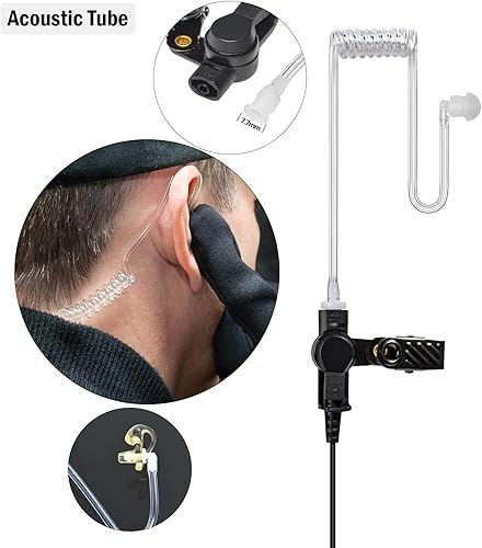 Miniatura 2 de Auriculares de tubo acústico encubierto, PTT Walkie-Talkie auricular con silicona Earmold para Motorola MTH600 MTH650 MTH800 MTH850 MTH850 Radio