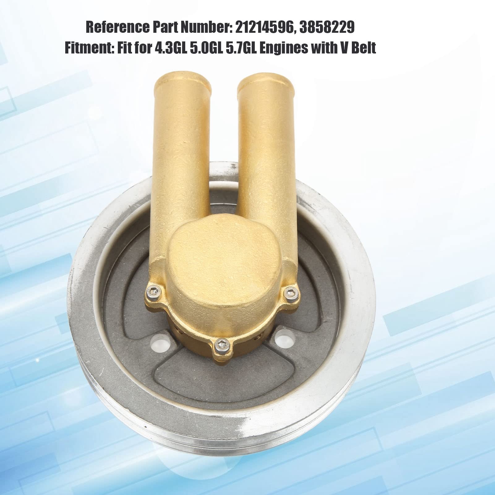 Pompe à Eau de Mer 21214596 pour Moteurs 4.3GL 5.0GL 5.7GL Pompe à Eau de Moteur de Mer avec Pièces de Rechange de Bateau de Poulie de Courroie en V