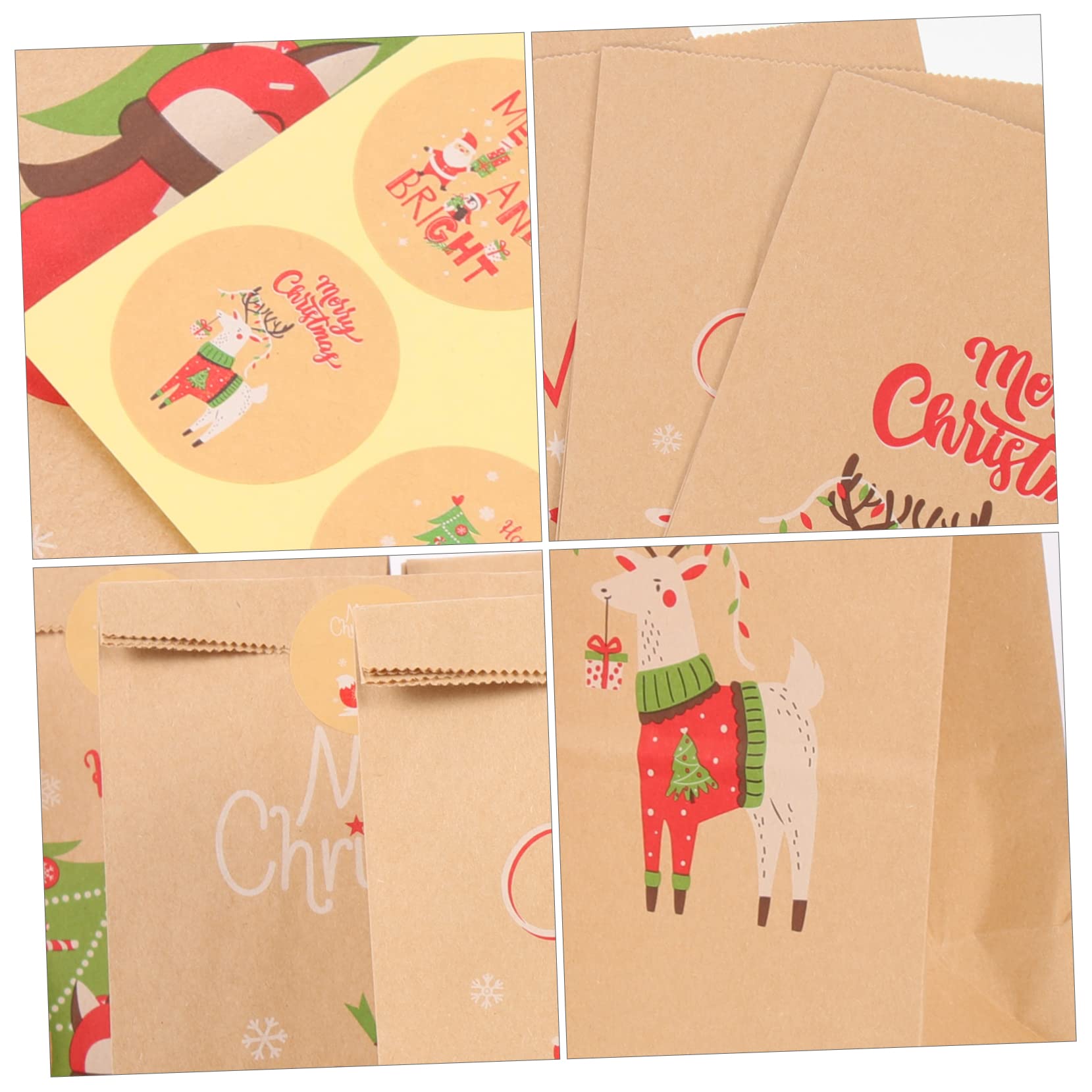 Didiseaon 4 Set Sacchetto Di Carta Per Caramelle Natalizie Busta Di Carta Rossa Per Scatole Busta Barattoli Natalizi Con Coperchi Biglietto Di Auguri Di Caramelle Kraft