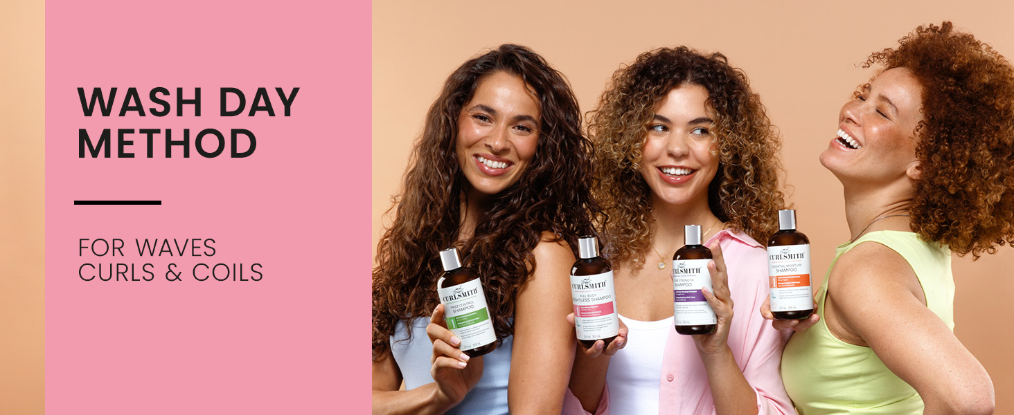CURLSMITH Full Body Weightless Shampoo - A Volumizing Shampoo for Curls, Removes Build-up and Cleanses, For All Curl Types, Vegan & Cruelty Free (12 oz)