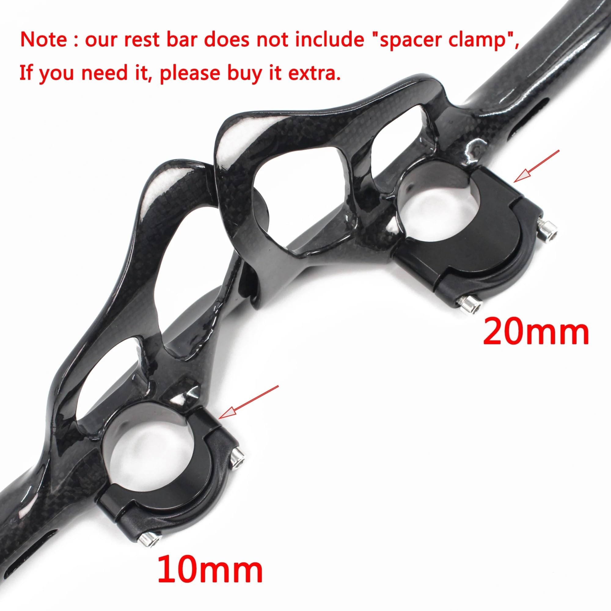 Prolunga for manubrio TT for bici da strada completamente in carbonio | Barra ausiliaria estesa, adatta all'uso nel ciclismo TT e triathlon