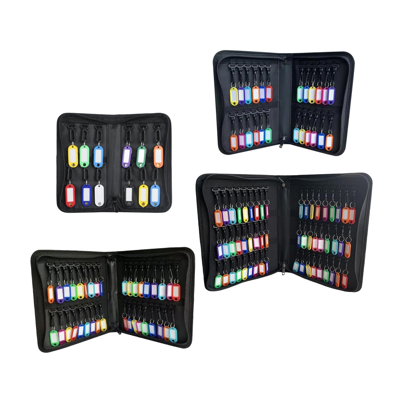 MERISHOPP Portable Key Case Waterproof Fireproof Car Rental Office Zip Organizer Pouch with 12 Tags-image-28