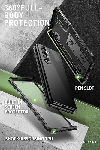 Miniatura 10 de i-Blason Armorbox - Funda para Samsung Galaxy Z Fold 5 con soporte para bolígrafo y 3 fundas de silicona para bolígrafos, funda protectora de cuerpo