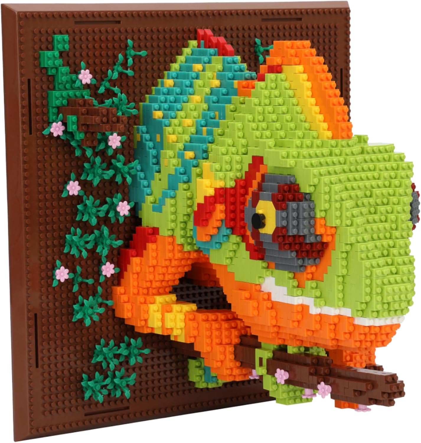 3D Wall Art Chameleon Animal Micro Building Blocks Set for Adults, 2688 PCS, Unique Home Decor & Creative Table Display, Creative Gift Toy for Art Enthusiasts And People Who Love Building Blocks
