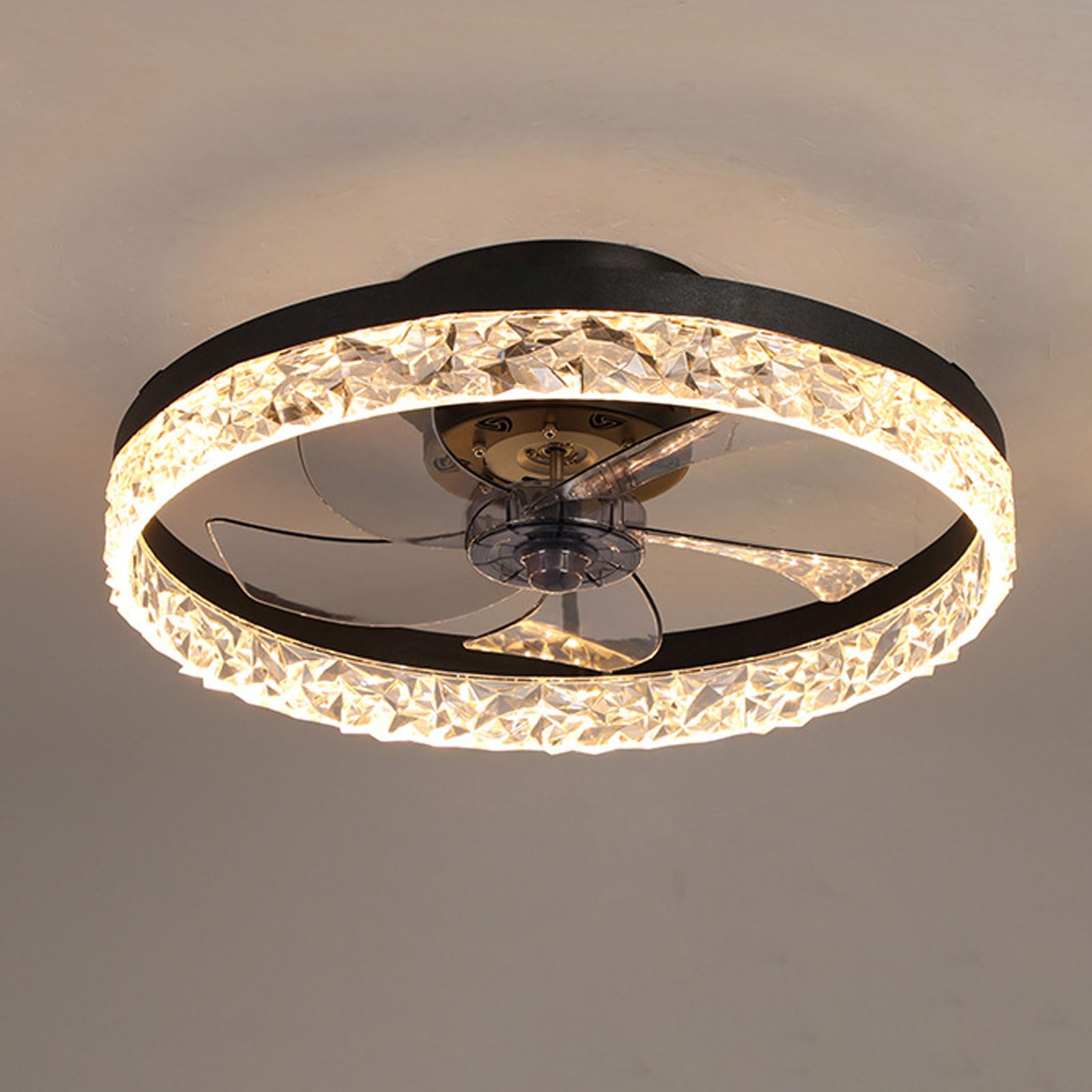 SXDMOUBK Small Ceiling Fans With Lights And Remote Dimmable LED Ceiling Light With Quiet Fan Flush Mount Ceiling Fan With Light For Bedroom Kids Room Lounge Room Low Profile Ceiling Fan Light