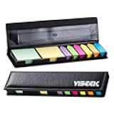 Sticky Notes and Index Tabs Set with Ruler – 640 Pieces Colored Page Markers, 2 Mini Rectangular Note Pads, 6 Arrow Flags, Leather-Look Organizer Case, 1 Set