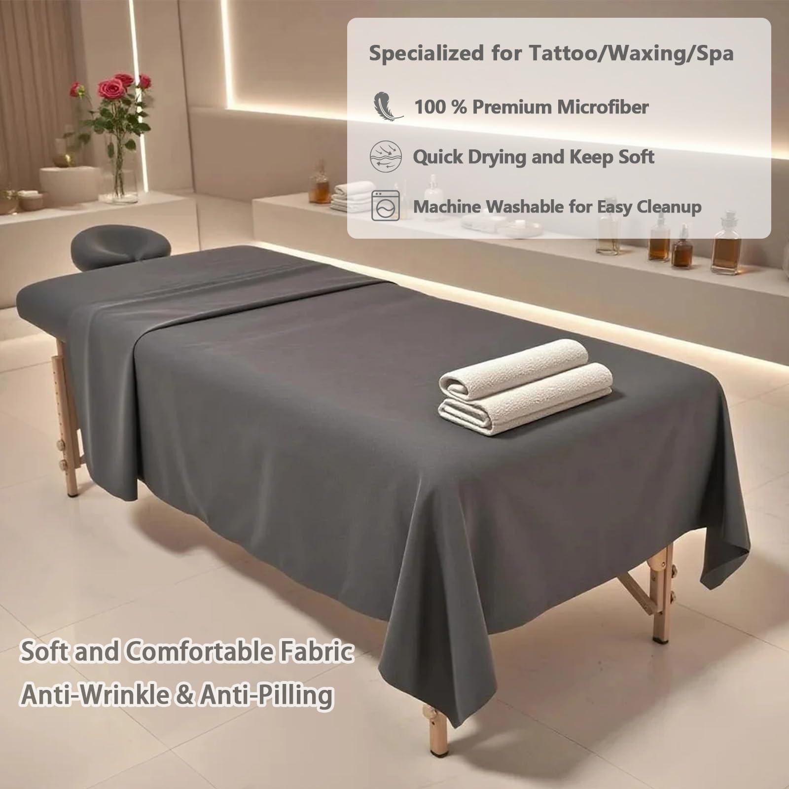 Salon Spa Massage Sheets - Extra Thick Microfiber -3