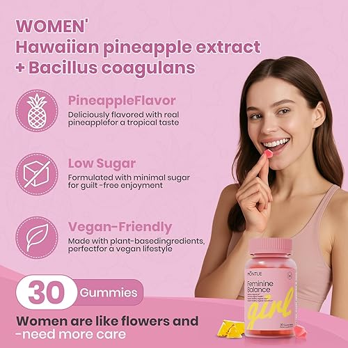 Miniatura 4 de Gomitas de equilibrio femenino de diamante de alta calidad, equilibrio de pH con prebióticos y mezcla de probióticos Lactobacillus y apoyo