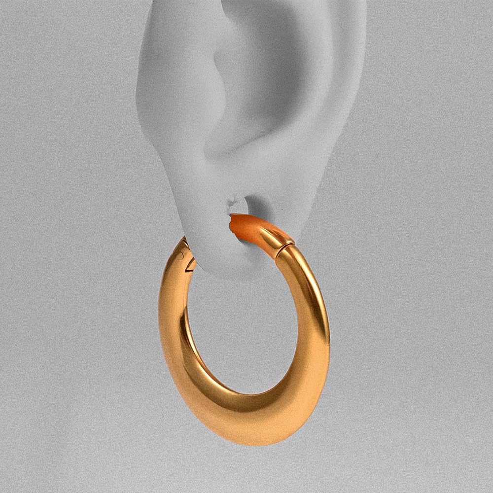 Vankula Pesi per Lobi Peso Dilatatori lobo orecchie ear weight in Acciaio inossidabile Cerchio piercing espansori Gioielli Uomo Donna 4mm 6mm Nero Argento Oro