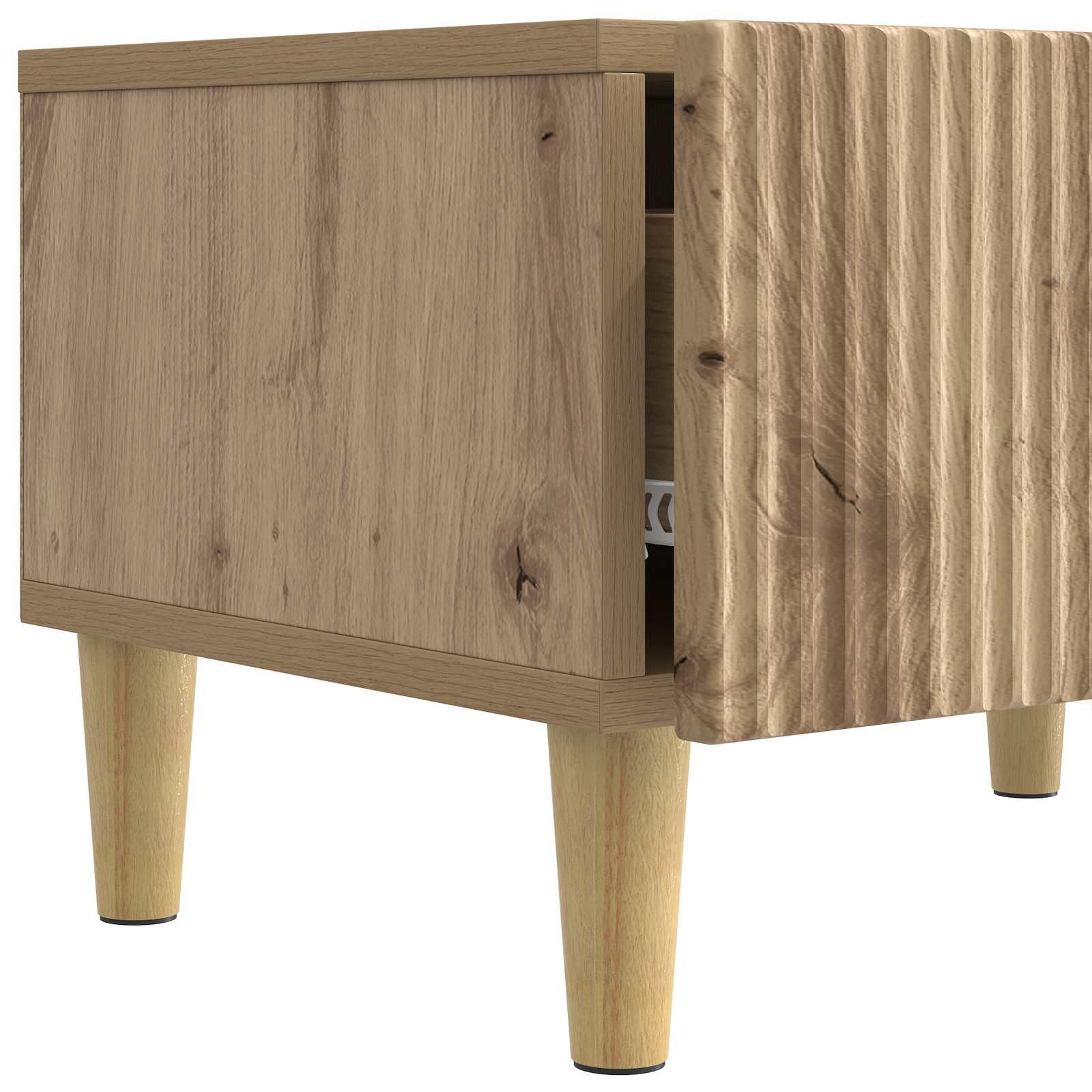 Mobile TV in rovere Artisan, 147 x 34,5 x 30 cm, con cassetti, spazio e gestione dei cavi, per soggiorno, home theater, gaming e moderna console multimediale