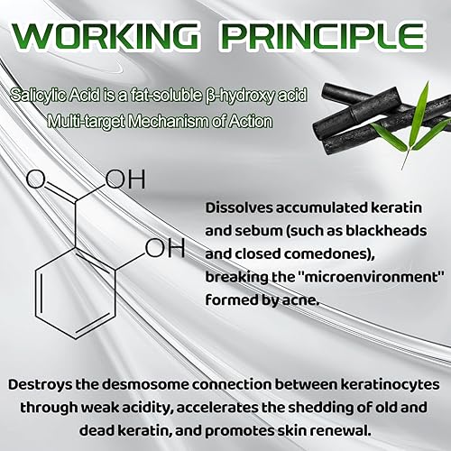 Miniatura 4 de Suero de ácido salicílico, esencia removedor de puntos negros de 2.3 fl oz y 25 tiras de poros de nariz, suciedad de limpieza profunda, poros,