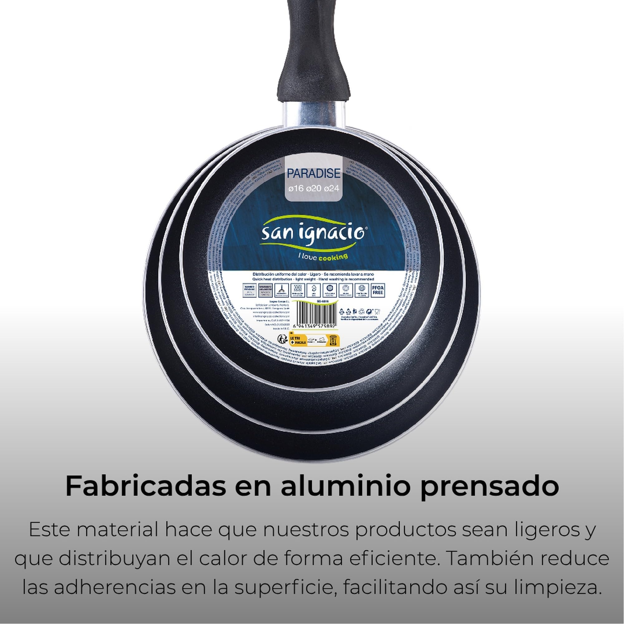 Kochtopf, 5 Stück, Edelstahl, Ø16 Ø 18 Ø 20 cm, mit 2 Glasdeckeln, 3 Pfannen Ø 16/20/24 cm, gepresstes Aluminium, blau, Set geeignet für Induktion