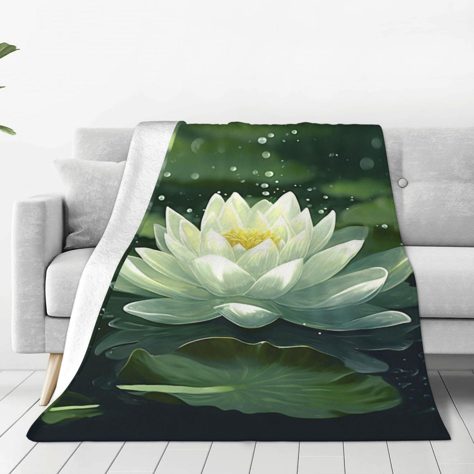 Couverture polaire douce Lotus on Water plaid chaud léger et confortable lit canapé
