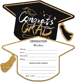 Leesgel 66 Pack Graduation Advice Cards for The Graduate, Degree Cap Graduation Greeting Cards Class of 2025, Wishes Card Graduations Decor Games Props Party Decorations