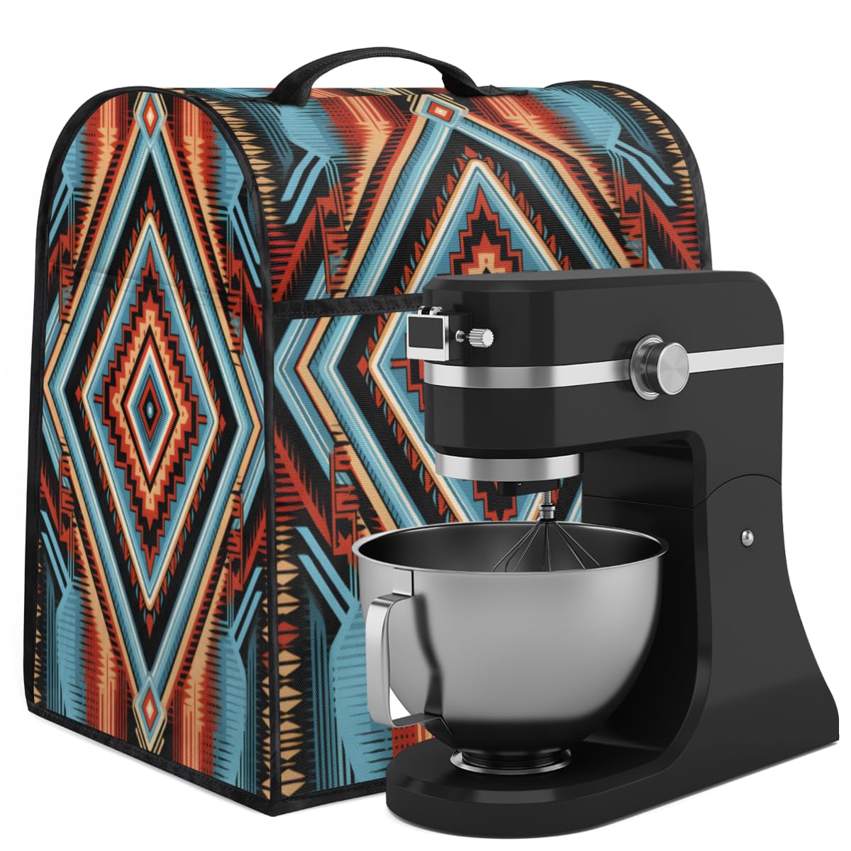 Coffee Maker Cover Ethnic Aztec Printing Kitchen Appliance Covers Small Appliance Covers Blender Cover Juicer Cover Dust Covers for Kitchen Appliances with Top Handle and Pockets,Washable,C487
