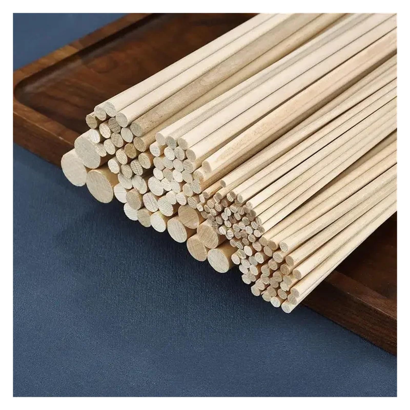 Batonnet En Bois Wooden Bamboo Round Sticks 3/4/5/6/8-50mm DIY Craft Making Wood Dowels For Model Building Food Ice Lollies Supplies Length 300mm(50mm 1Pcs)