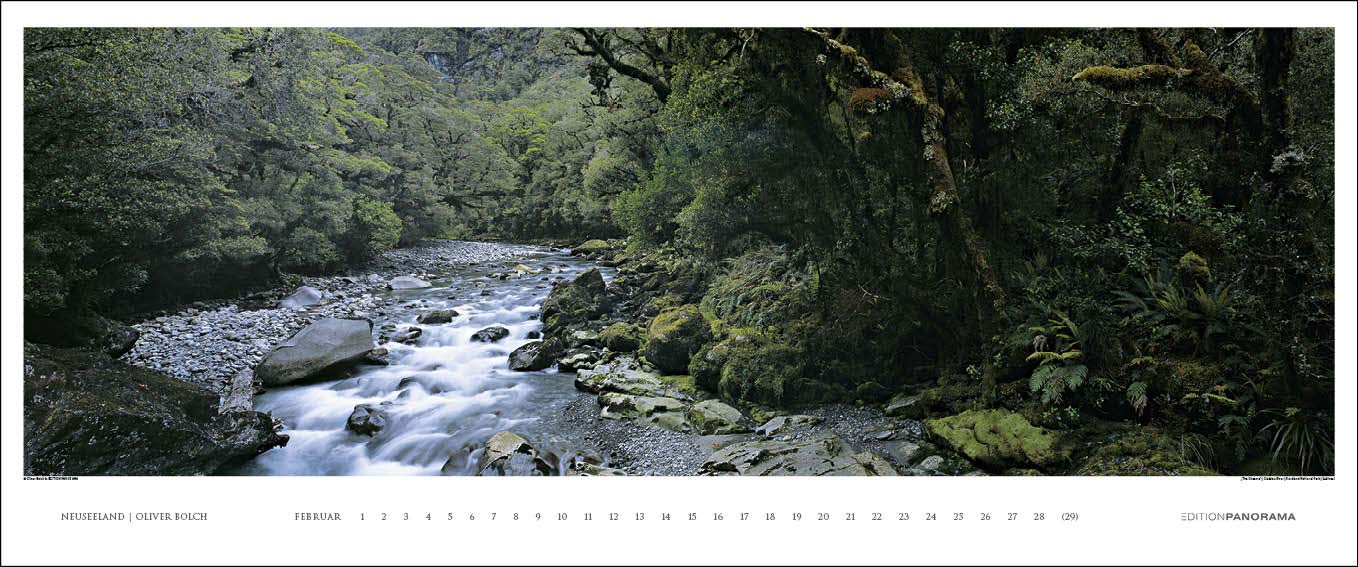 Neuseeland: Immerwährender Panorama-Kalender in 1,15 Meter Breite.: Immerwährender Kalender