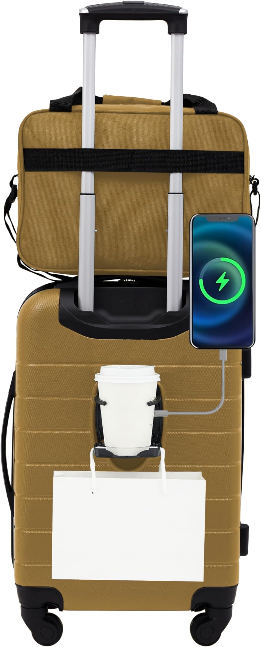 Smart Spinner Hardside Luggage, 2 Piece Set, Wood Thrush