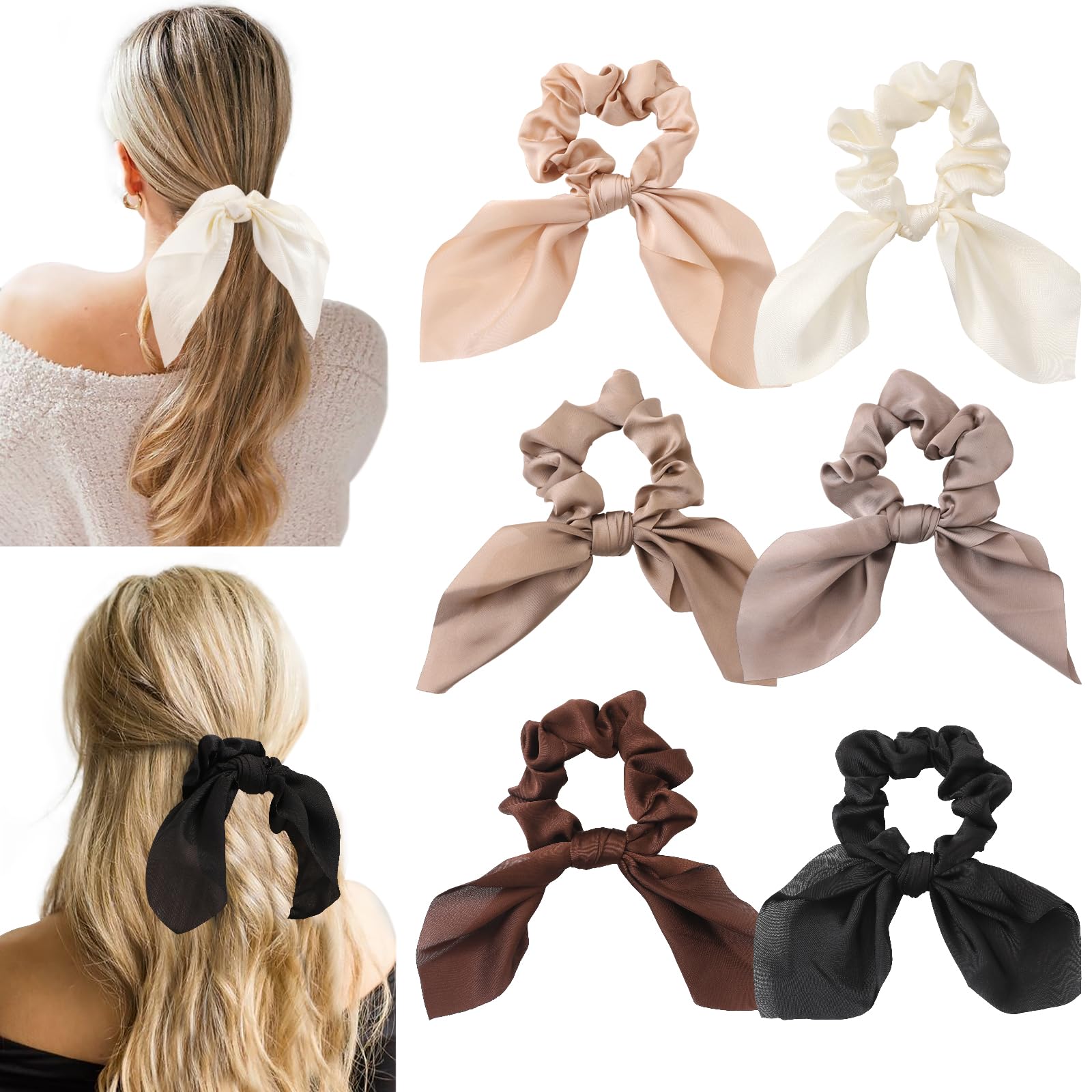 Photo 1 of Glaudmeiss Brown Scrunchie with Bow (6 Count)