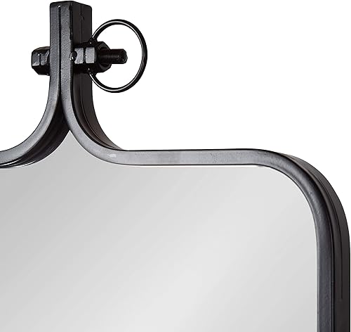 Miniatura 4 de Kate and Laurel Yitro - Espejo de pared rectangular moderno, 20 x 35 pulgadas, color negro, espejo industrial decorativo para pared