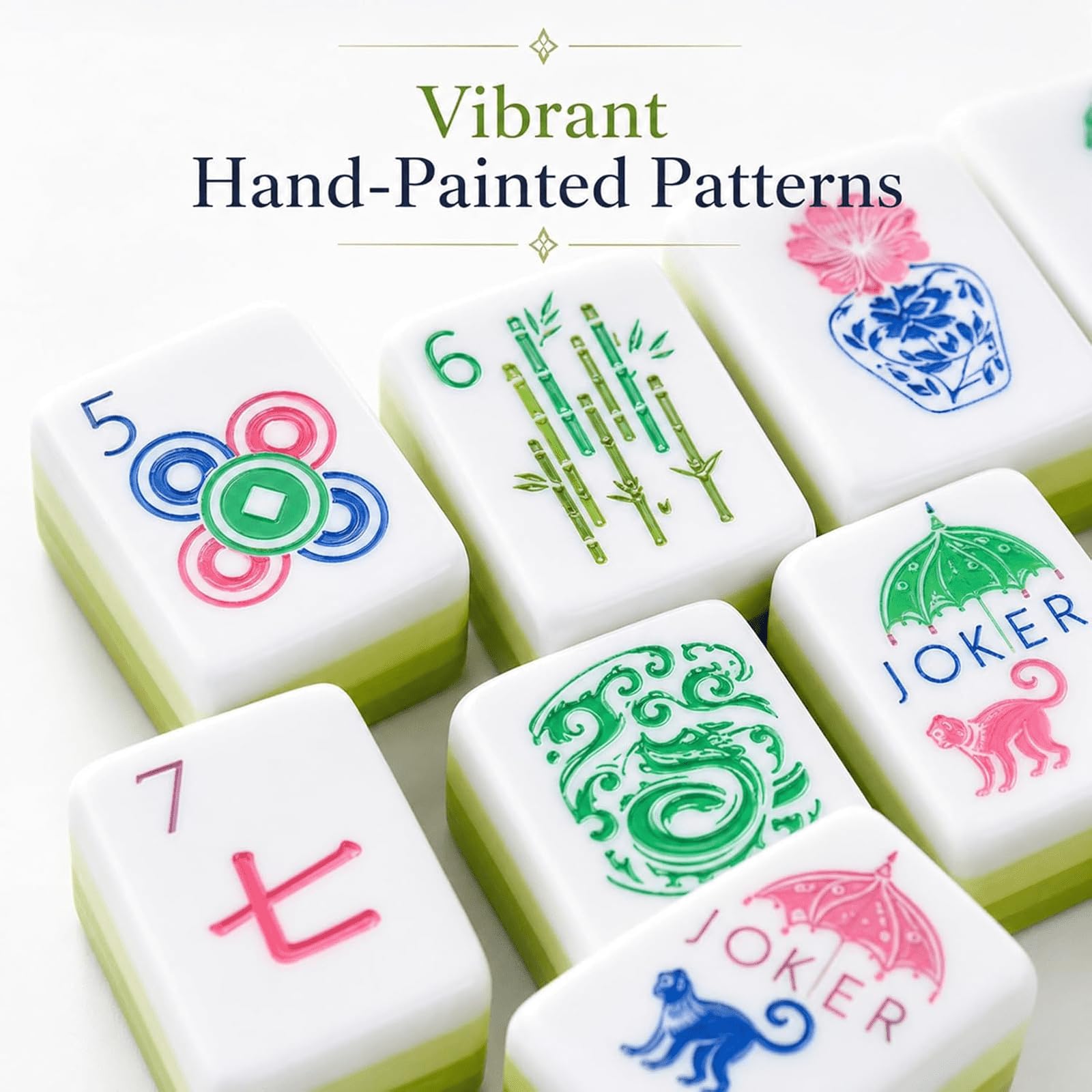 Set di mahjong in stile americano da 160 pezzi Greencolorblocking