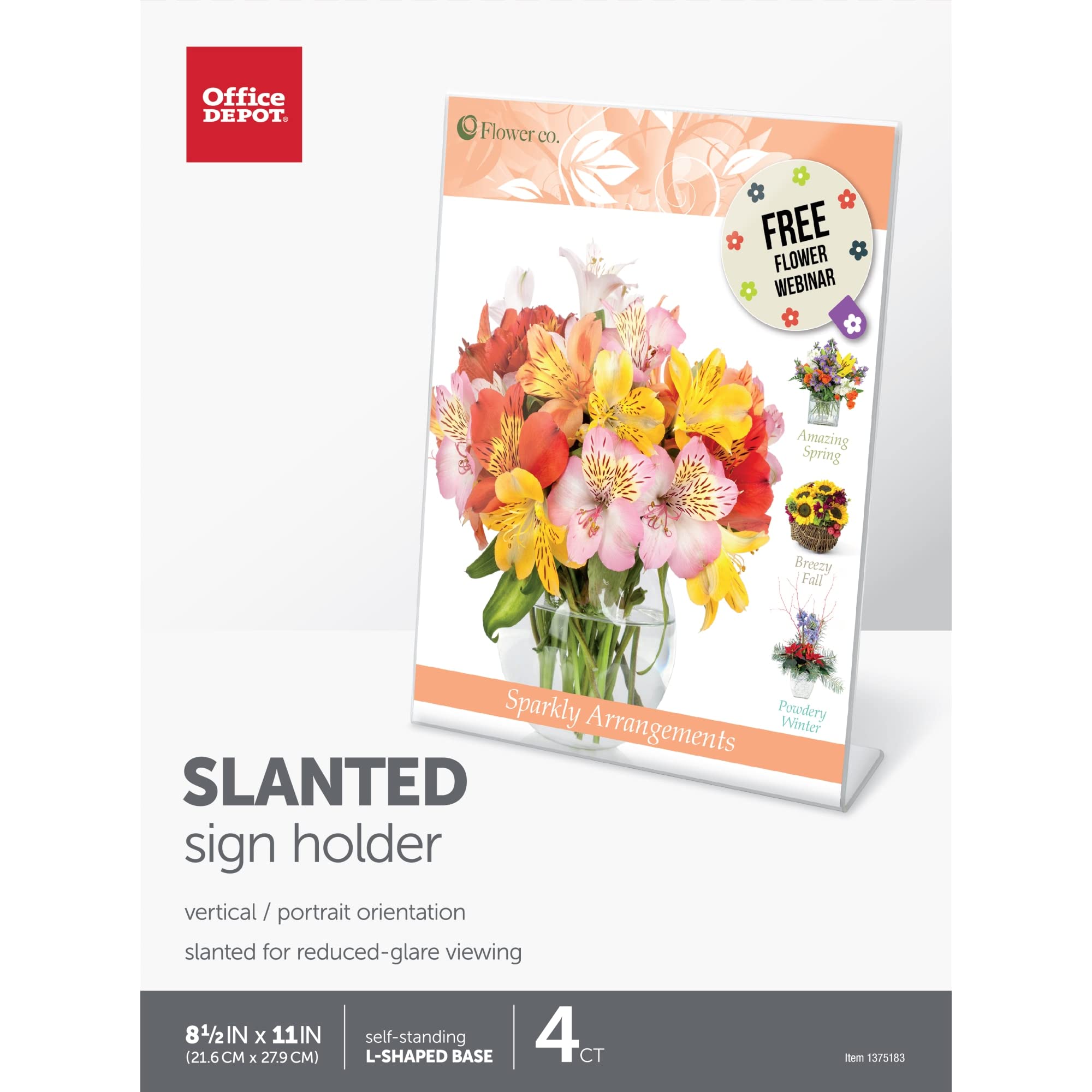 OfficeMax® Brand Slanted Sign Holder 8-1/2