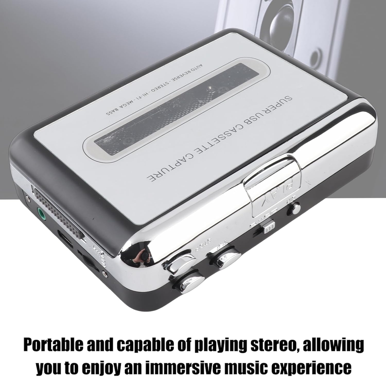 Wendry Cassette to MP3 Converter, Portable USB Tape to MP3 Capture Converter, Stereo Audio Music Player