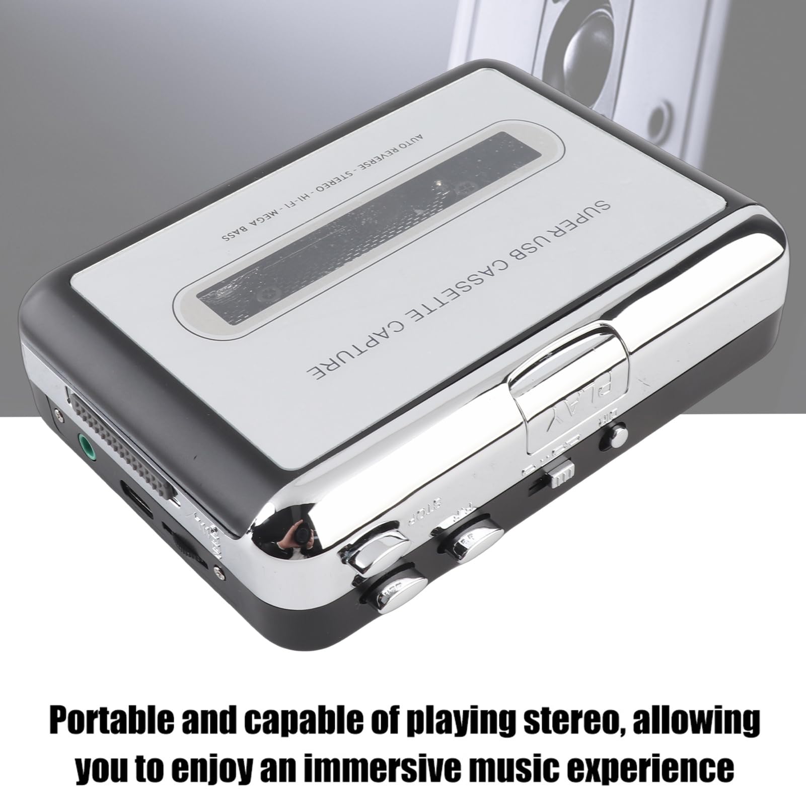 Captura de convertidor de cassette a MP3 USB, convertidor de cassette Reproductor de cinta digital portátil Captura cassette de audio estéreo/cinta a PC Convertidor de conmutador de MP3 con auriculare