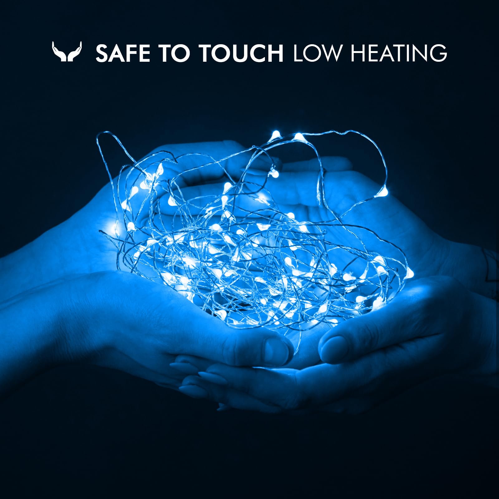 12 Stück blaue Lichterkette, batteriebetrieben, 20 LEDs, Valentinstag-Lichter, wasserdicht, Silberdraht für DIY-Einmachglas, Schlafzimmer, Geburtstag, Hochzeit, Weihnachtsdekoration, Lichterkette