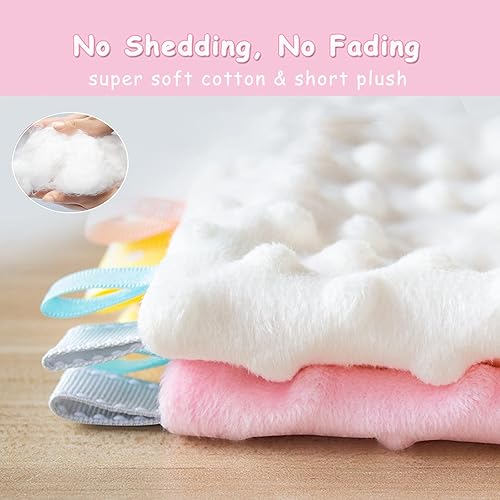 Miniatura 4 de Lovey Bunny - Manta de seguridad para bebés, niñas y niños, manta de peluche suave con etiquetas para bebés, manta de seguridad, juguetes de Manta