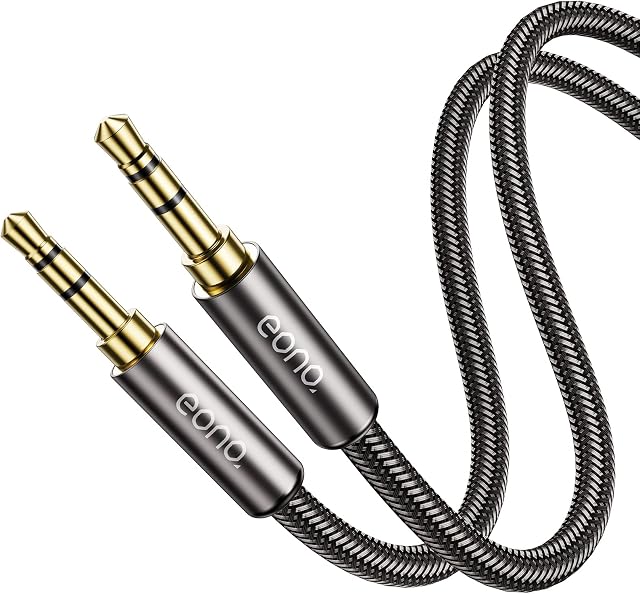 Amazon Brand - Eono Aux Cable 3,5mm Audio Cable -3M- Stereo Jack Cable Nylon Braided Aux to Aux Cable Lead for Car Headphone iPhone iPad Samsung MP3 Smartphone Tablet Home Stereo 10ft