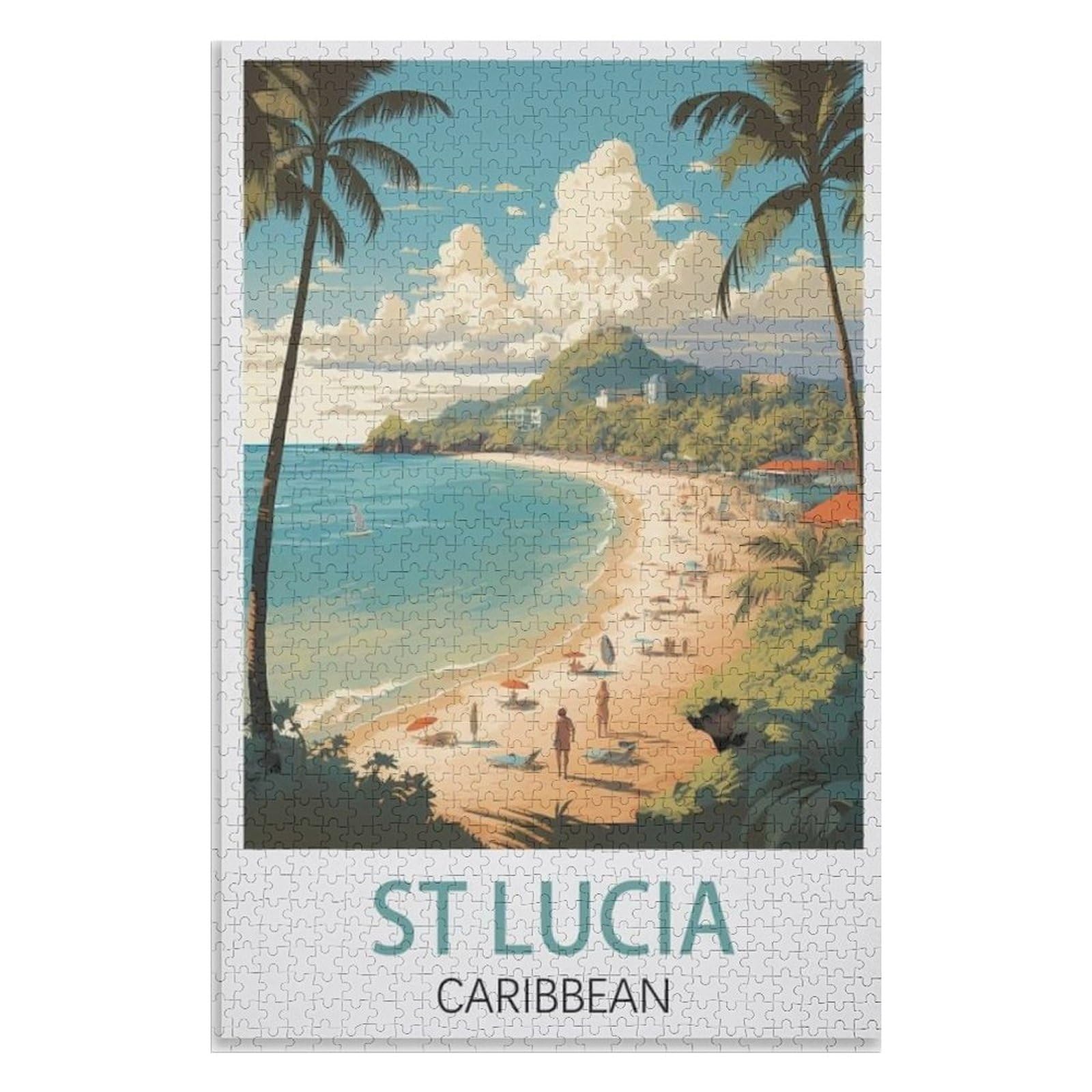 Recreation Suitable for Adults to Reduce Stress，St Lucia Caribbean，Adults 1000 Piece Jigsaw Puzzle- Christmas，70x50，paper puzzle，AA-795