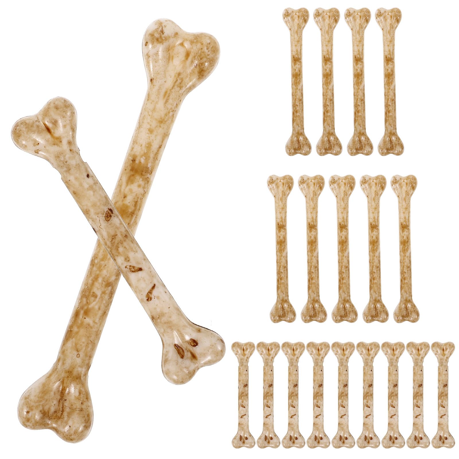 VILLCASE 20pcs Mini Skeleton Bones, Simulation Plastic Bone, Fake Bones Prop Skull Bone Pendant, Artificial Bone Ornaments Costume Bones for Halloween Party Prop Cosplay Accessories