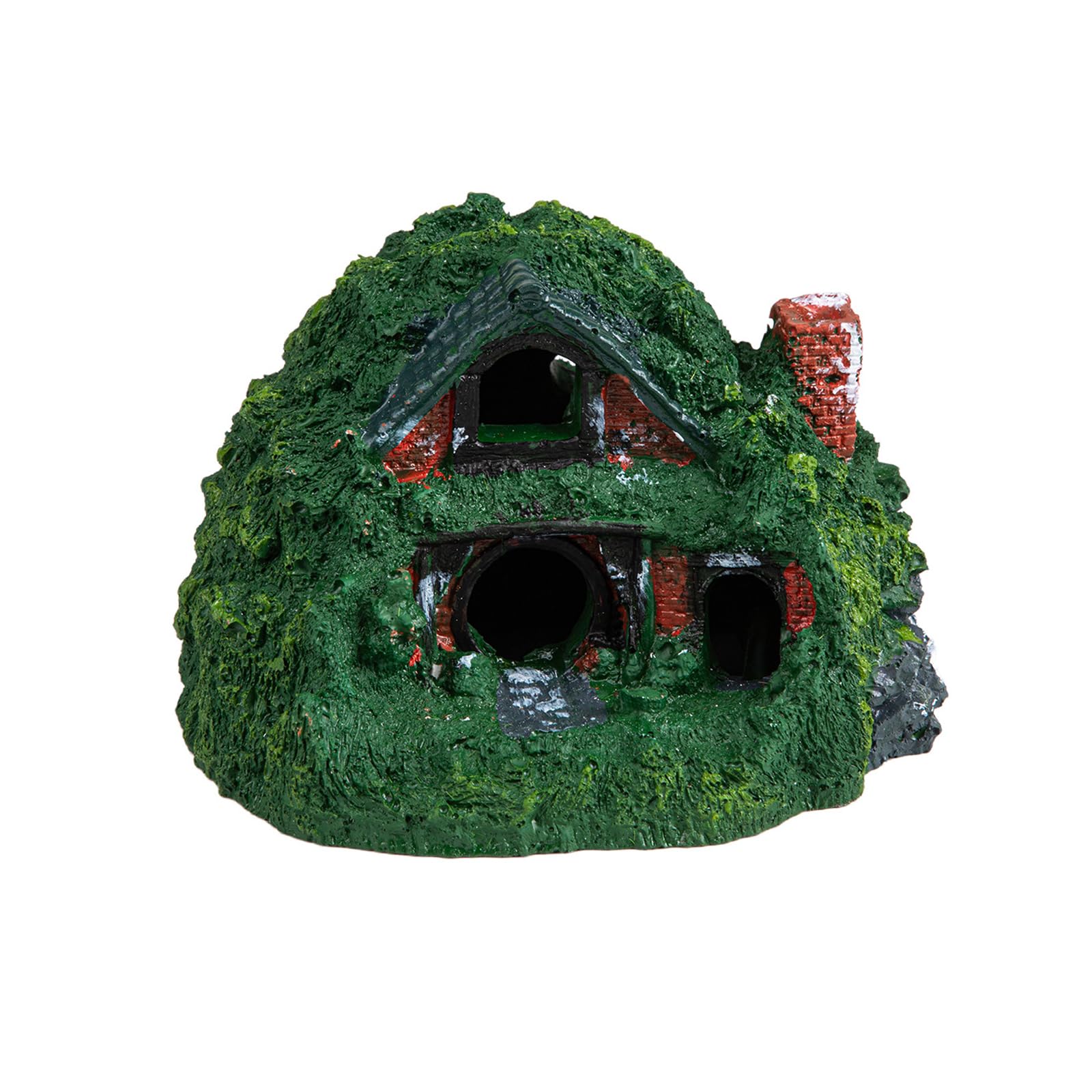 Oxxggkao Double Storey House Aquarium Ornament Pet Cave House, Hollow Resin Habitat Shelter For Fish Aquariums, Small Pets And Turtles Decor Vivarium Shelter Terrarium Ornament Aquarium Cave Small Pet Supplies Turtle Habitat Fish