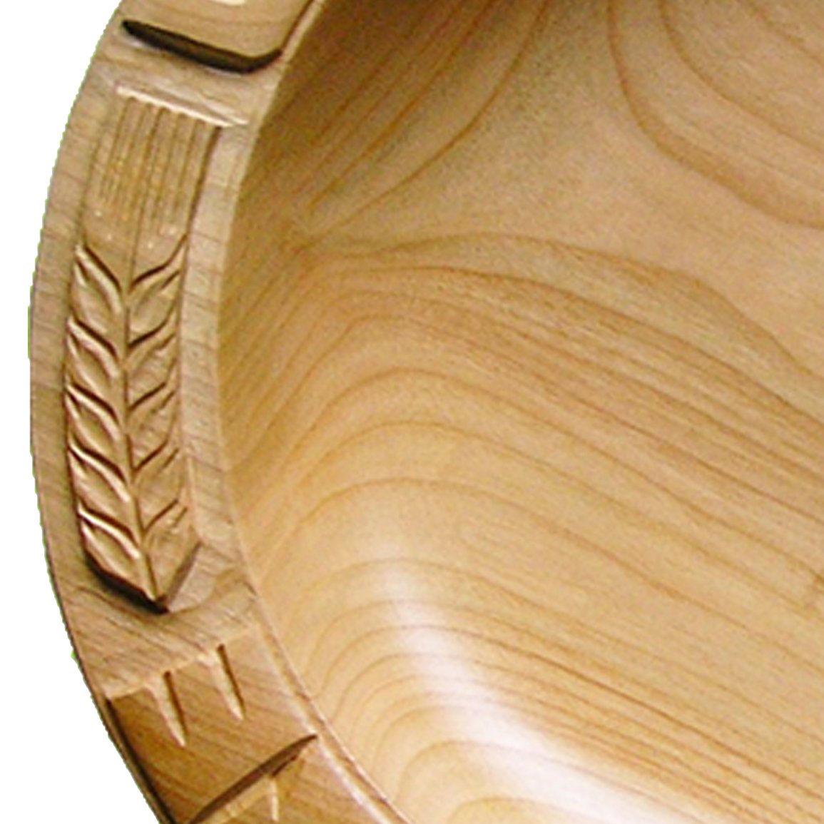 CleanPrince AHORN 28-30 cm Brotteller handgeschnitzt, mit eingeschnitztem UNSER TÄGLICH BROT GIB UNS HEUTE, Höhe ca. 4-4,5 cm, Holz Ahornholz Holzteller MADE IN GERMANY
