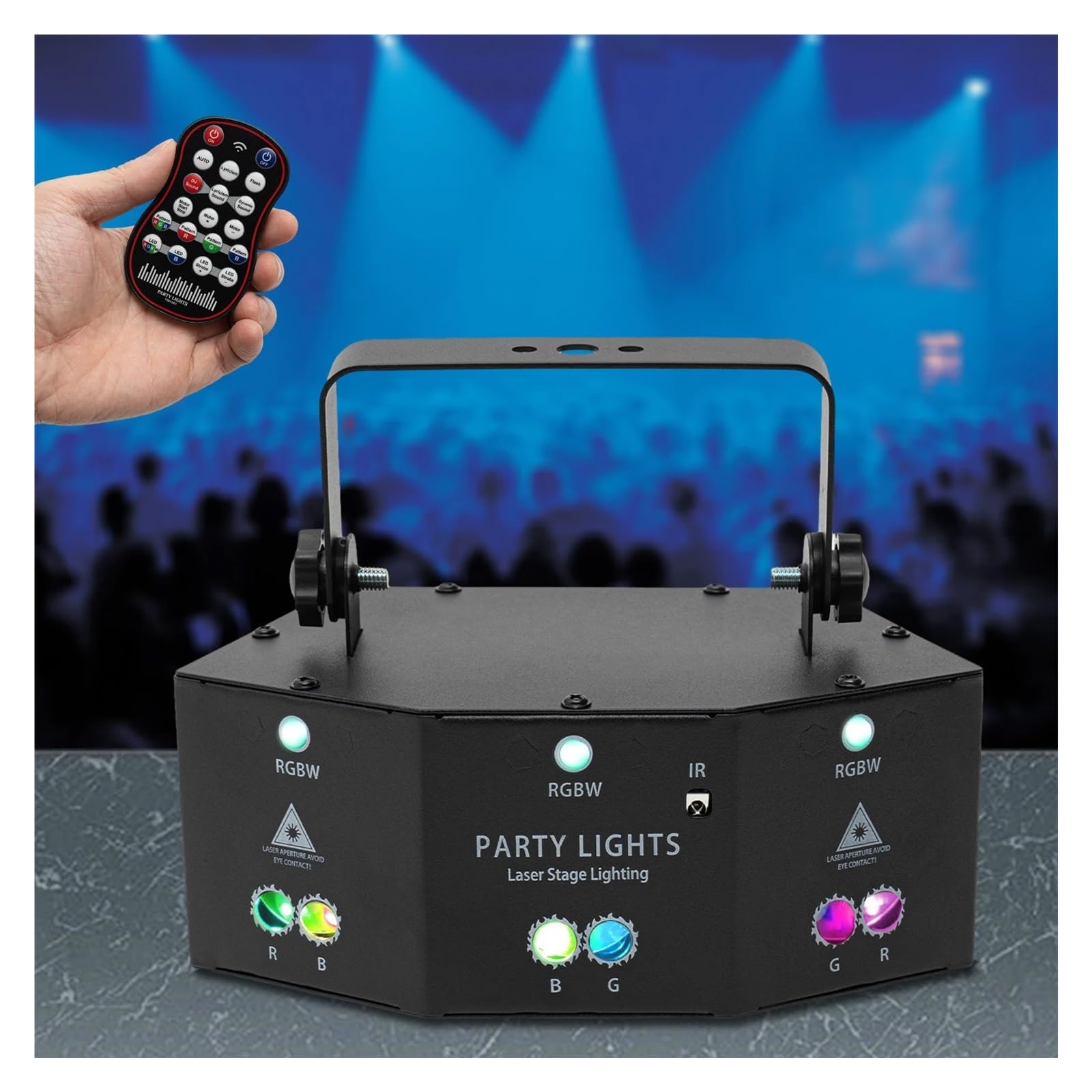 9 Eyes Strobe Lighting Modalità di controllo multiple Sensore audio integrato Illuminazione da palcoscenico per KTV DJ Bande Bar Uso esterno e interno