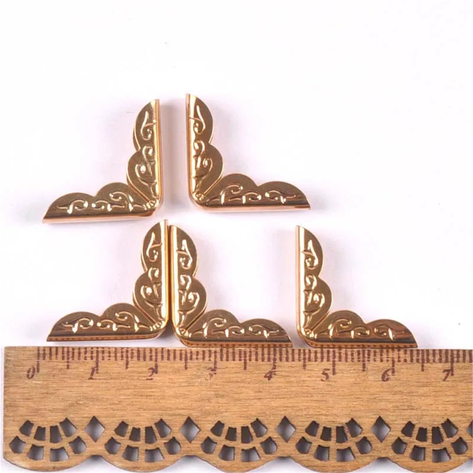 Narożniki do zdjęć w albumie, metalowe ochraniacze na rogi książki, opakowanie 20 sztuk wielokolorowe 20x20x4mm(Rose Golden)