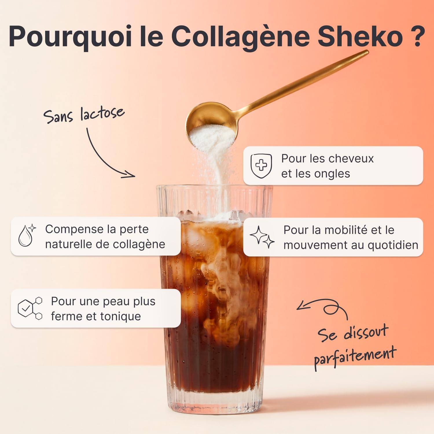 SHEKO Collagène Hydrolysé en Poudre - Bovin Type 1, 2, 3-3x 450 g | Peptides de collagène bovin · Saveur neutre et haute solubilité · Sans additifs ni lactose · 3x 450 g · Fabriqué en Allemagne
