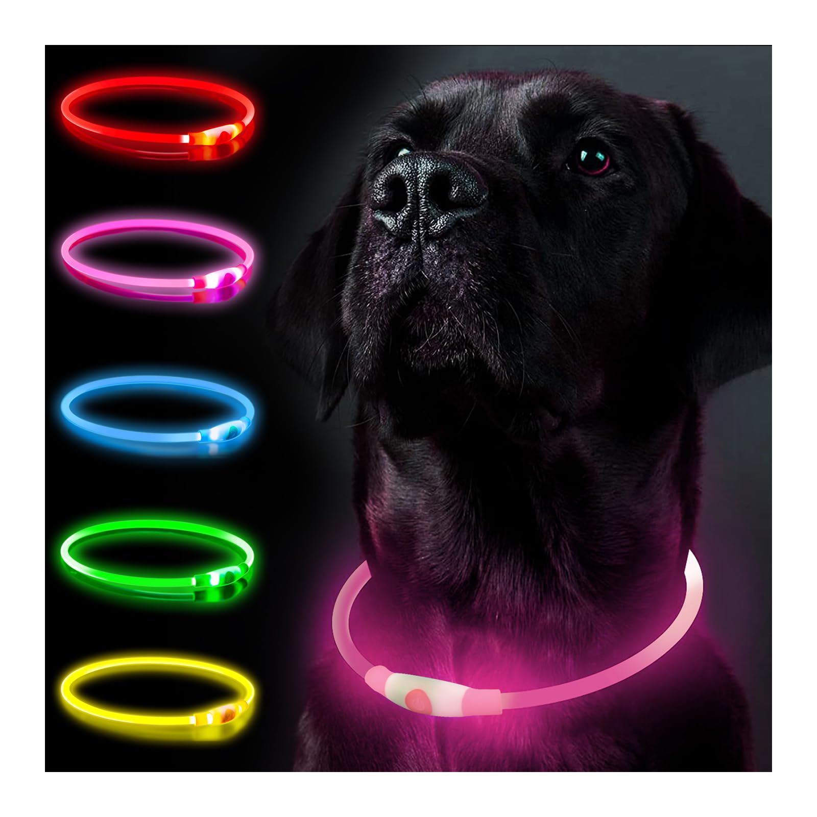 Collare Luminoso Per Cani Ricaricabile USB, 3 Mod Di