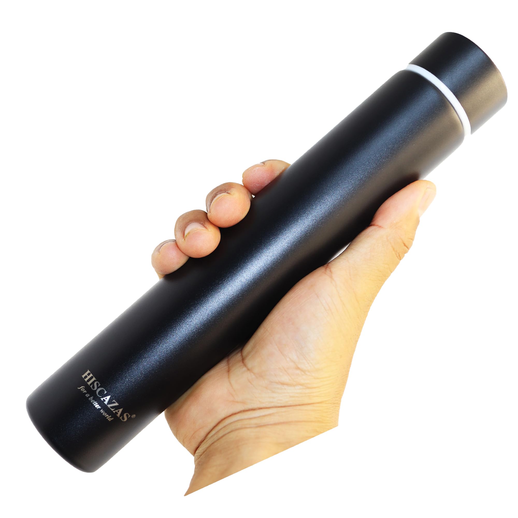 260ml Slim Vacuum Bottle with Durable Powder-Coated Finish, Tall & Compact Leakproof Water Flask, Ideal for Handbags (Black)