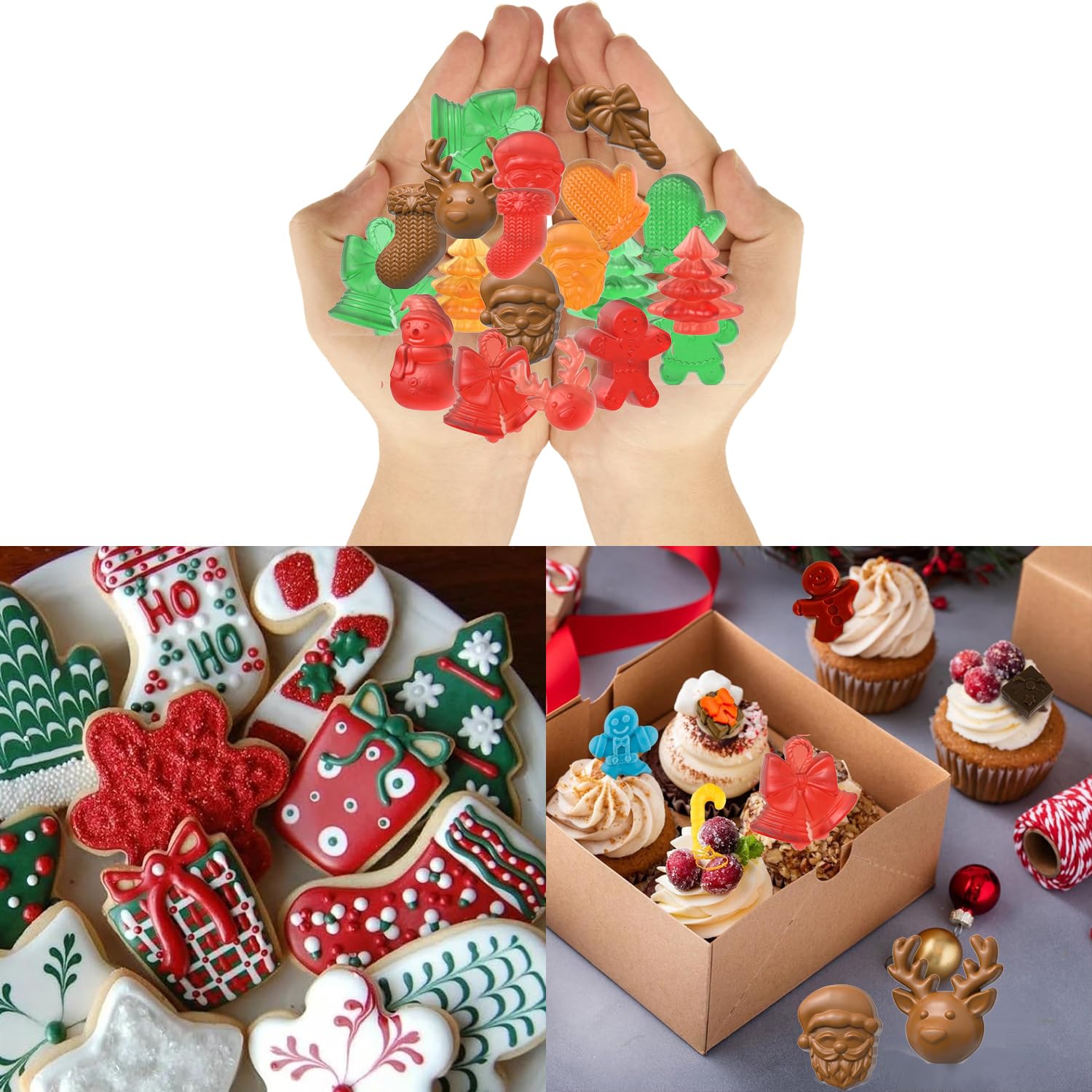 Moldes Navideños De Silicona Para Chocolate, Moldes Para Dulces De Gelatina, Regalos Para árbol De Navidad De Muñeco De Nieve De Papá Noel (6 Combinaciones Iguales De árboles De Navidad) | Bodega