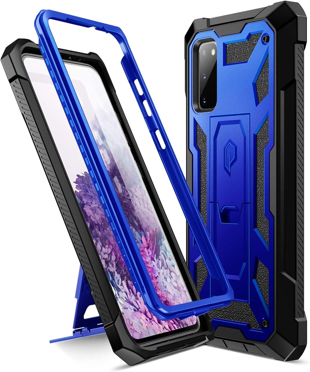 Best Deal Product Poetic Spartan Series Designed for Samsung Galaxy S20 Case, Full-Body Rugged Dual-Layer Metallic Color Accent Premium Leather Texture Shockproof Protective Cover with Kickstand, Metallic Green